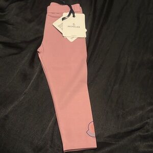 Moncler Pink Kids Logo Leggings